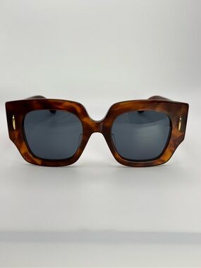 NEW LOEWE Anagram LW40129U Sunglasses Tortoise Blue Lens 50mm Made in Italy